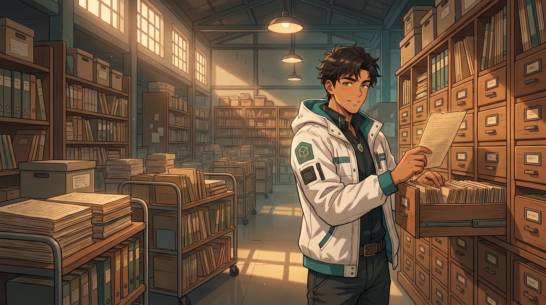 Grant organizing application records in a large archive warehouse